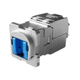 Grove Cat6A RJ45 shielded jack with shutter in blue, bag of 10, for high-speed 10G Ethernet structured cabling