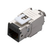 Black Cat6A Shielded Keystone Panel Jack, bag of 12, for high-speed 10G Ethernet and reliable patch panel installations