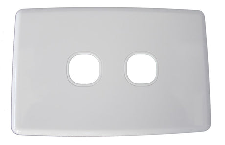 Classic Series 2 gang wall plate with two ports, durable finish, ideal for tidy cable and data installations