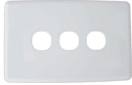Classic Series 3 gang wall plate with three ports, durable design, suitable for neat cable and data installations