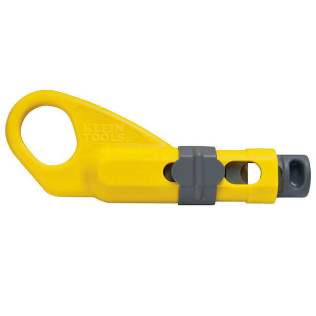 Coaxial Combination Radial Stripper for RG6, RG59, RG11 cables with dual blades and adjustable depth for clean, accurate cable prep.