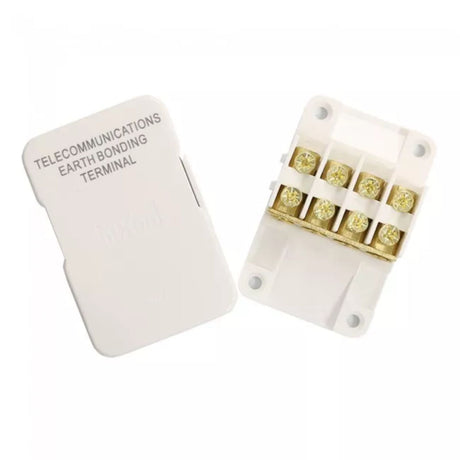 Communications Earth Bonding Terminal for safe grounding of coaxial, data, and communication systems, corrosion-resistant and durable