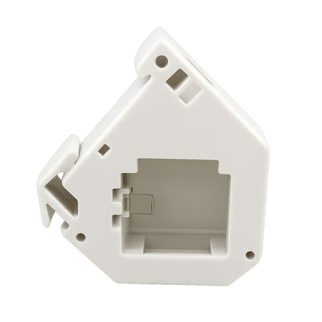 Grove DIN rail RJ45 mounting case installed on 35mm rail with Ethernet port for industrial control panel cabling