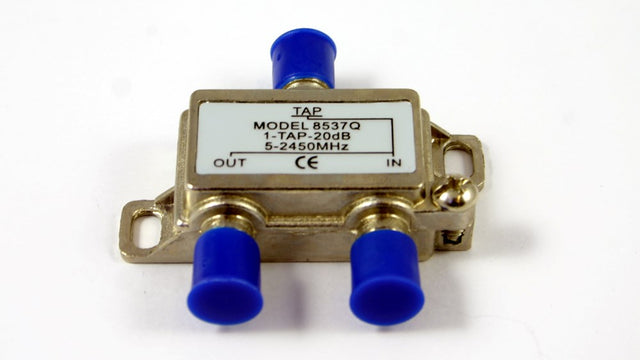 20 dB 1 tap directional coupler for MATV, SMATV, CATV and 75 ohm RF antenna distribution systems