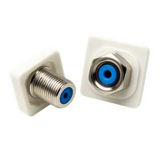 F‑F insert for Clipsal wall plate, coaxial female‑to‑female F‑Type connection module for TV and satellite.