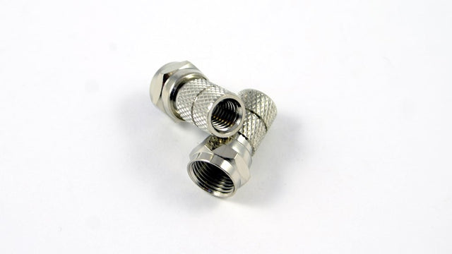 F-type male twist-on connector for RG59 coaxial cable used in television, MATV, CCTV, RF and video installations.