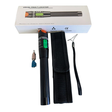 Visual fault locator with accessories on a white background
