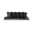 A black HDMI splitter/extender device with one HDMI input and eight HDMI outputs, designed to distribute HDMI signals over Cat6 cables.
