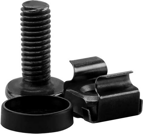 Grove M6 Cage Bolts, Washers, and Nuts in a bag of 50 for securing equipment in 19-inch server racks and data cabinets