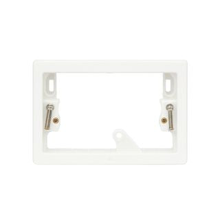 Mounting block 35 mm for wall plates, supports switches, outlets, and blank inserts, ensures flush installation on walls.