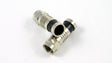 Push-seal F-type male connector for standard RG6 coaxial cable used in TV, MATV, satellite and broadband installations.