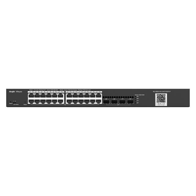 REYEE 24-Port Gigabit Layer 2 Cloud PoE switch with cloud management for reliable high-speed office and enterprise networking