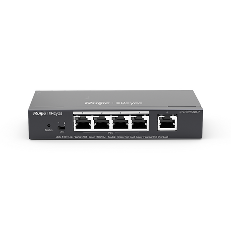 REYEE 5-Port Gigabit Smart PoE switch with cloud management for reliable high-speed networking in offices and small business environments