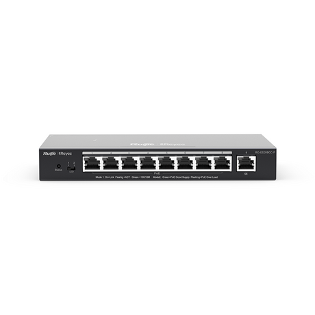 Reyee 9-Port Gigabit Smart PoE switch with cloud management for efficient high-speed office and enterprise networking