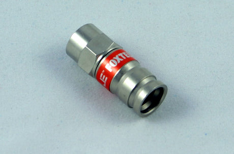 RG6 Quad Shield F-Type Compression Connector for FTA satellite and TV, offering secure, corrosion-resistant, high-shield performance.