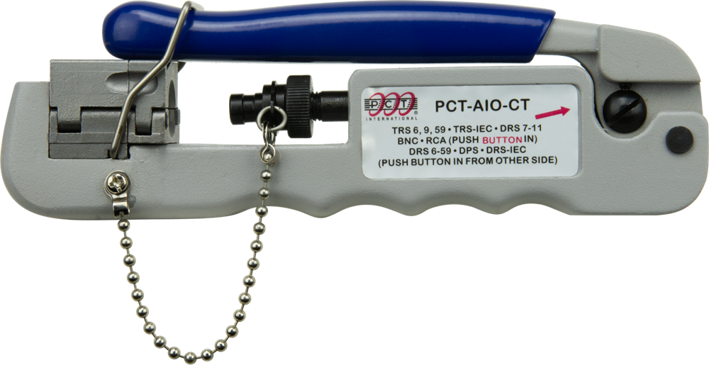 Kingray RG6/RG11 Compression Tool with ergonomic handles for reliable F‑type coaxial cable termination.