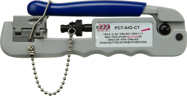Kingray RG6/RG11 Compression Tool with ergonomic handles for reliable F‑type coaxial cable termination.