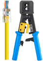 Grove RJ45 Pass Through Plug Crimp Tool for precise crimping, cutting, and stripping of Cat5e, Cat6, and Cat6A Ethernet cables
