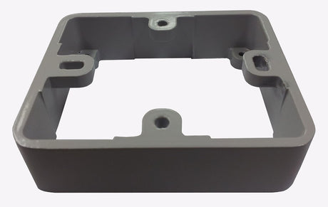 Surface mount plate for PRE-NPE-PSE-IL series devices, durable and easy to install for wall-mounted residential or commercial setups.