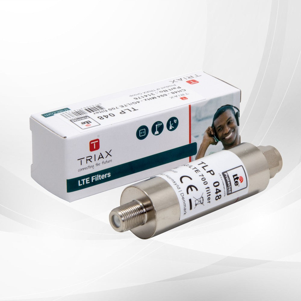 TPL 048 700MHz LTE Low Pass Filter for Channel 48, blocks 4G interference above 694 MHz for clear digital TV reception.