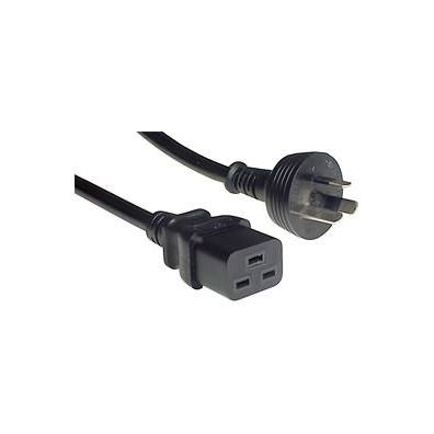 Black IEC Power Lead, 5 meters long, featuring IEC C13 to Type E/F connectors, designed for powering computers, monitors, and other electronic devices.