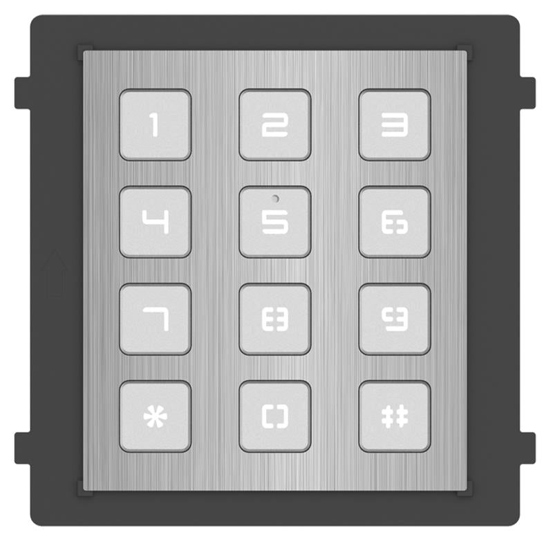 HIKVISION Stainless Steel Keypad Intercom Module with durable finish, secure keypad access, and integrated communication for enhanced intercom systems.