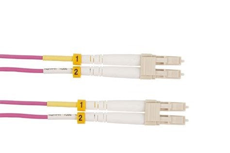 Grove LC-LC 20M MM OM4 Duplex Patch Lead with LSZH jacket, ideal for safe, high-speed data transmissions in Ethernet networks.