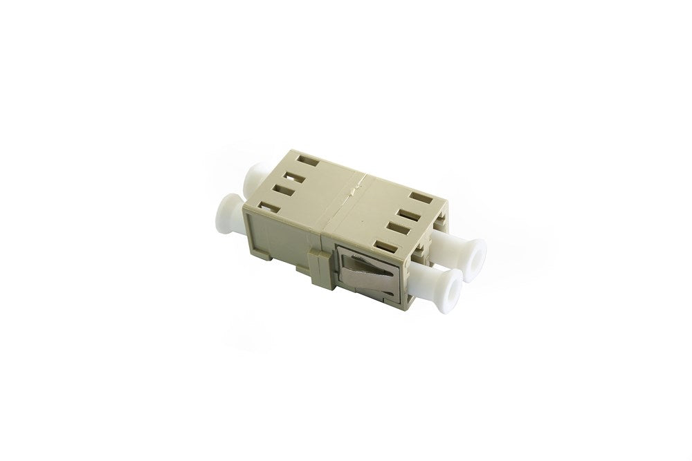 LC MM OM1 Duplex Flangeless Coupler for seamless, low-loss connection of LC multimode OM1 fiber cables in data centers and network applications.