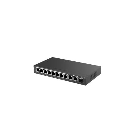 REYEE 10-Port Gigabit Smart PoE Switch with cloud management, providing 8 PoE ports, 2 uplink ports, and a total PoE power budget of 120W.