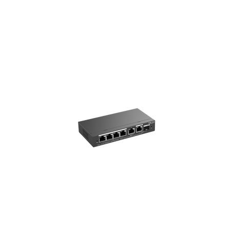 REYEE 6-Port Gigabit Smart PoE Switch with cloud management, providing high-speed connectivity and PoE support for up to 4 devices.