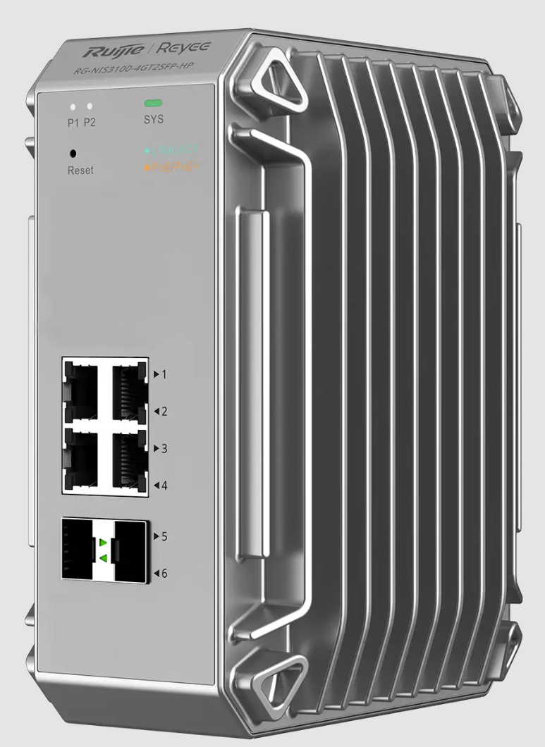 REYEE industrial switch, harsh environments, rugged switch, factory automation, extreme temperature switch, outdoor installations, QoS, VLAN, surge protection, durable switch.