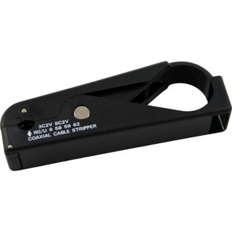 Compact RG6 Cable Stripper with dual blades for fast and precise stripping of coaxial cables in TV and data installations