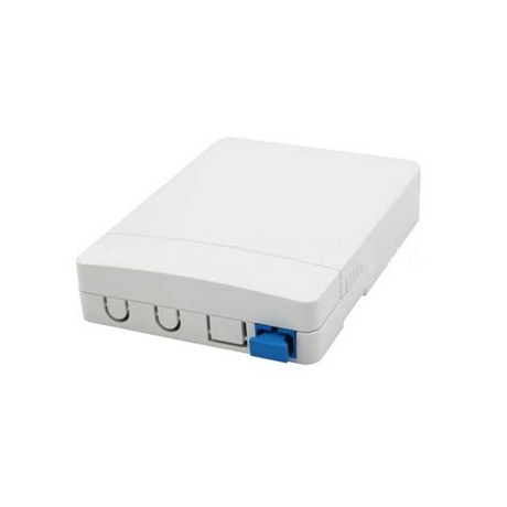 Grove 2 Core SC FTTH Termination Box, white color, durable design for secure fiber termination and splicing in residential and business applications.