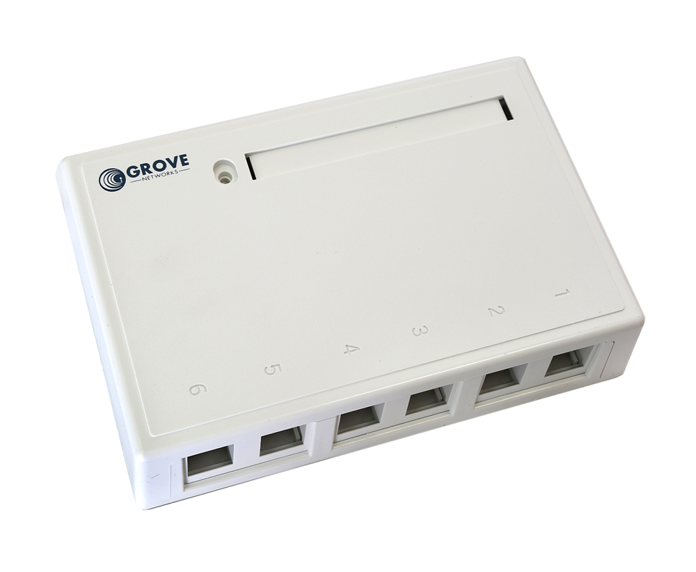 GROVE 6 Port Unloaded Surface Mount Box