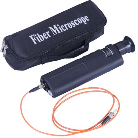 Fiber Microscope with high magnification and LED illumination for inspecting and ensuring clean, defect-free fiber optic connectors.