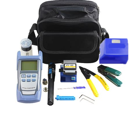 Grove Fibre Testing Tool Kit for fiber optic testing and maintenance, includes power meter, fault locator, cleaver, and accessories.